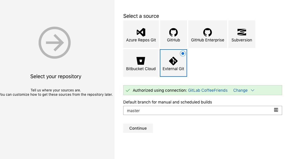 Setting the source from the visual designer