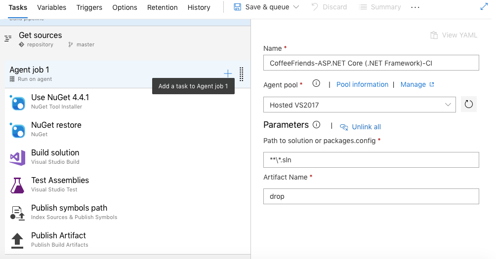 The pristine .NET Core Build Pipeliine